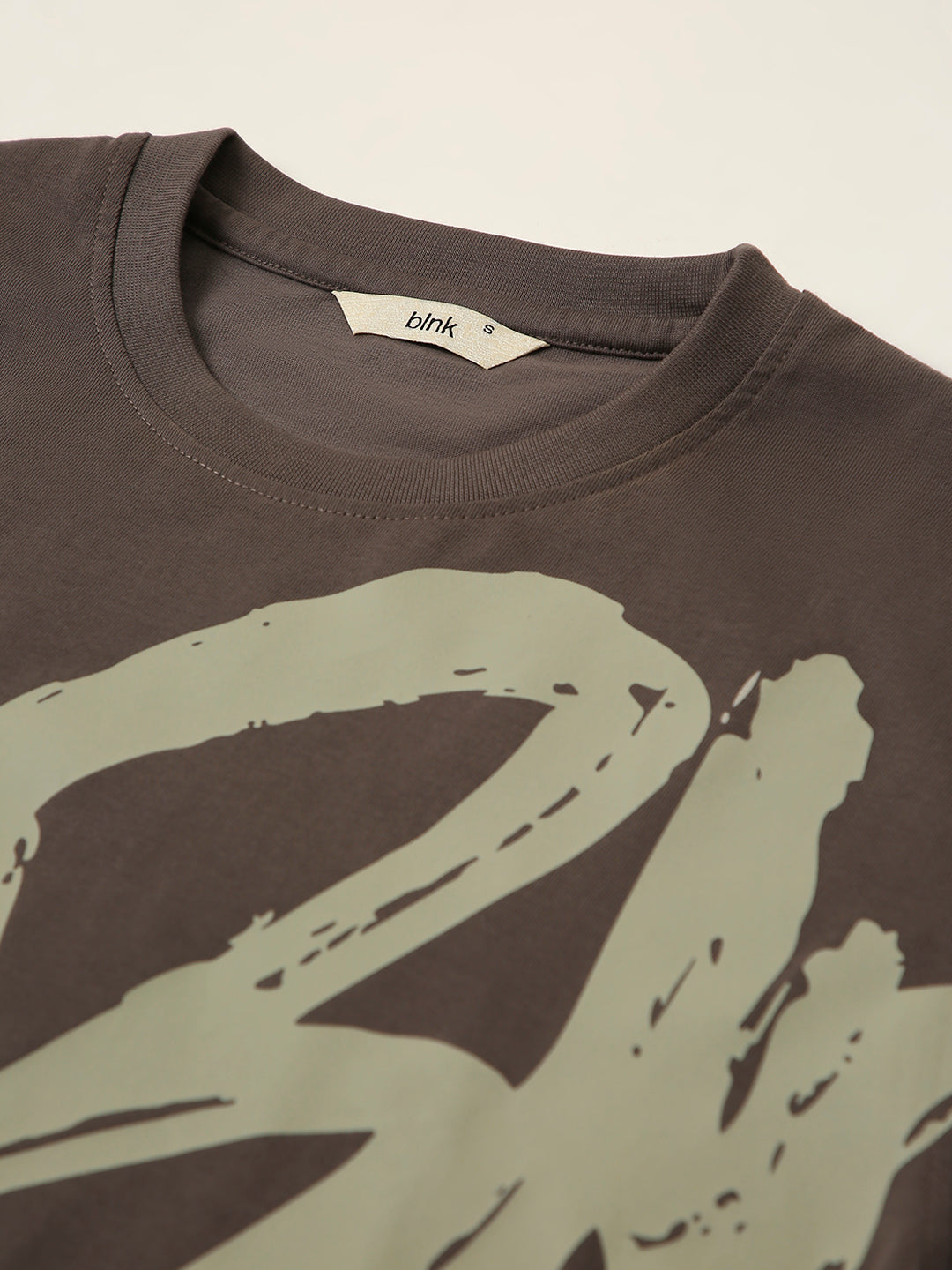 RELAXED FIT:GREY PRINTED TSHIRT