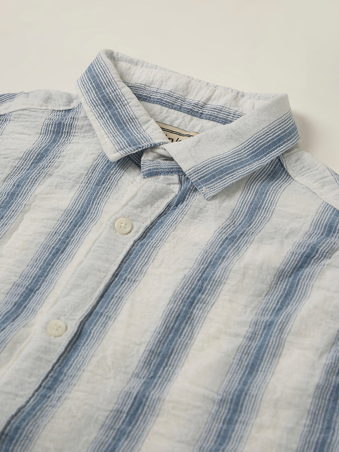 Blue Striped Linen Blend Shirt