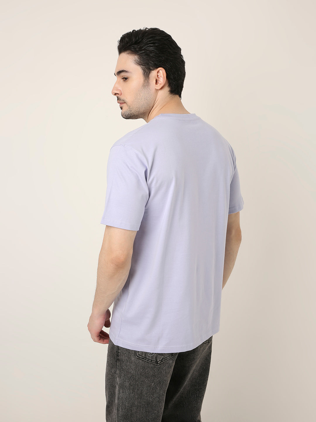 RELAXED FIT:LAVENDER PRINTED TSHIRT
