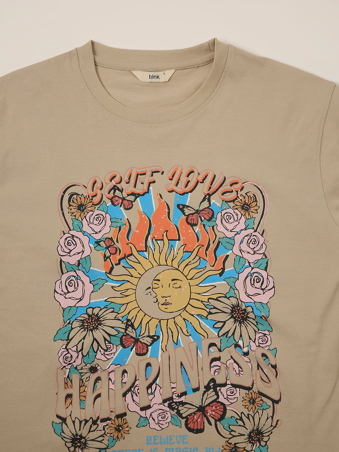 RELAXED FIT:SAND PRINTED TSHIRT