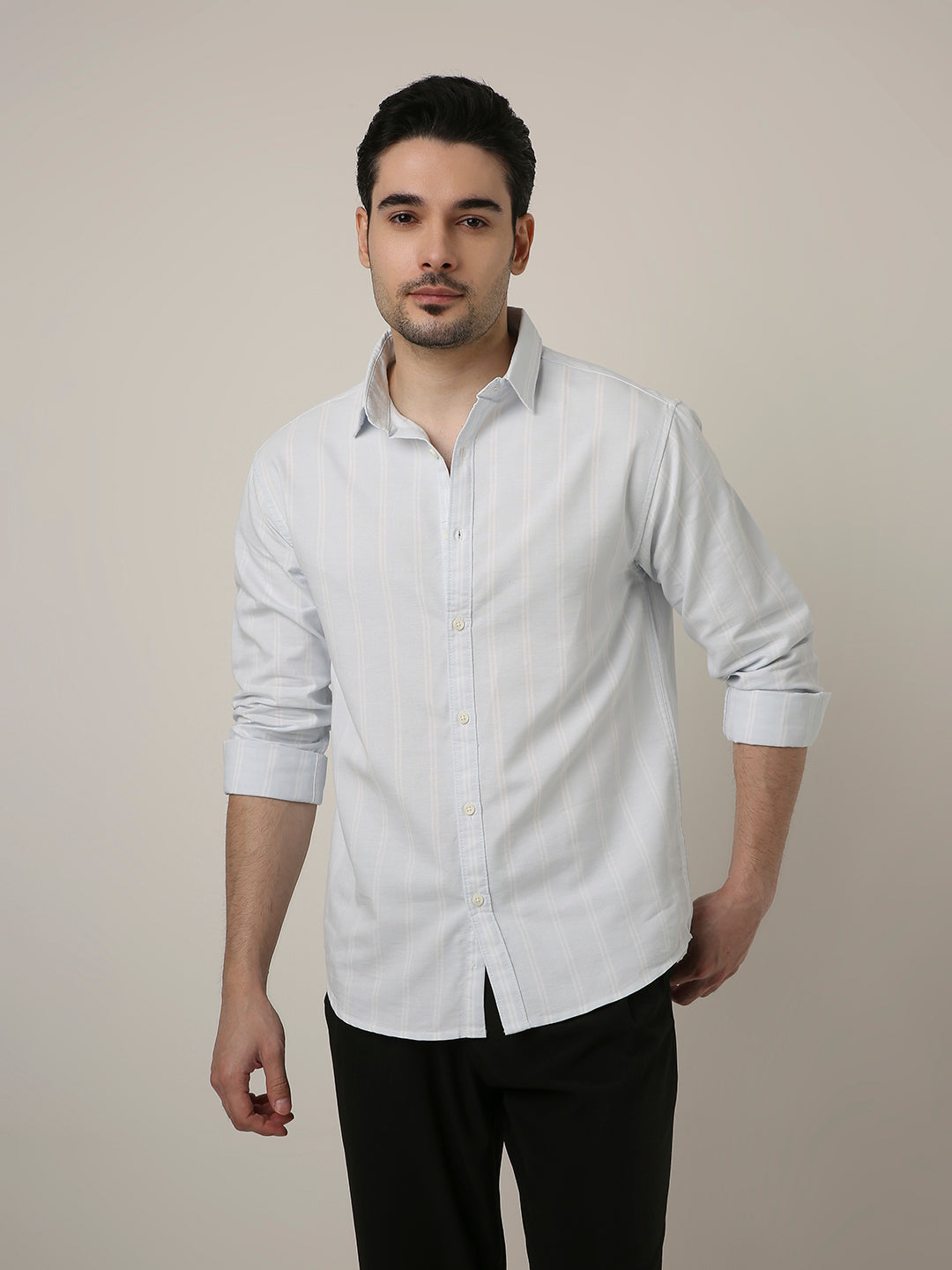 SKY BLUE OXFORD STRIPED SHIRT