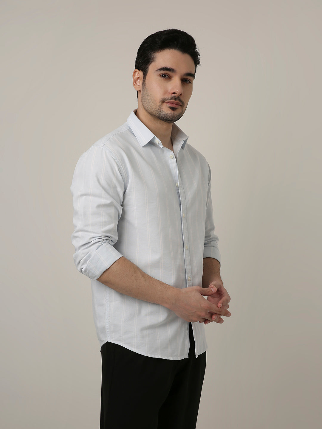 SKY BLUE OXFORD STRIPED SHIRT