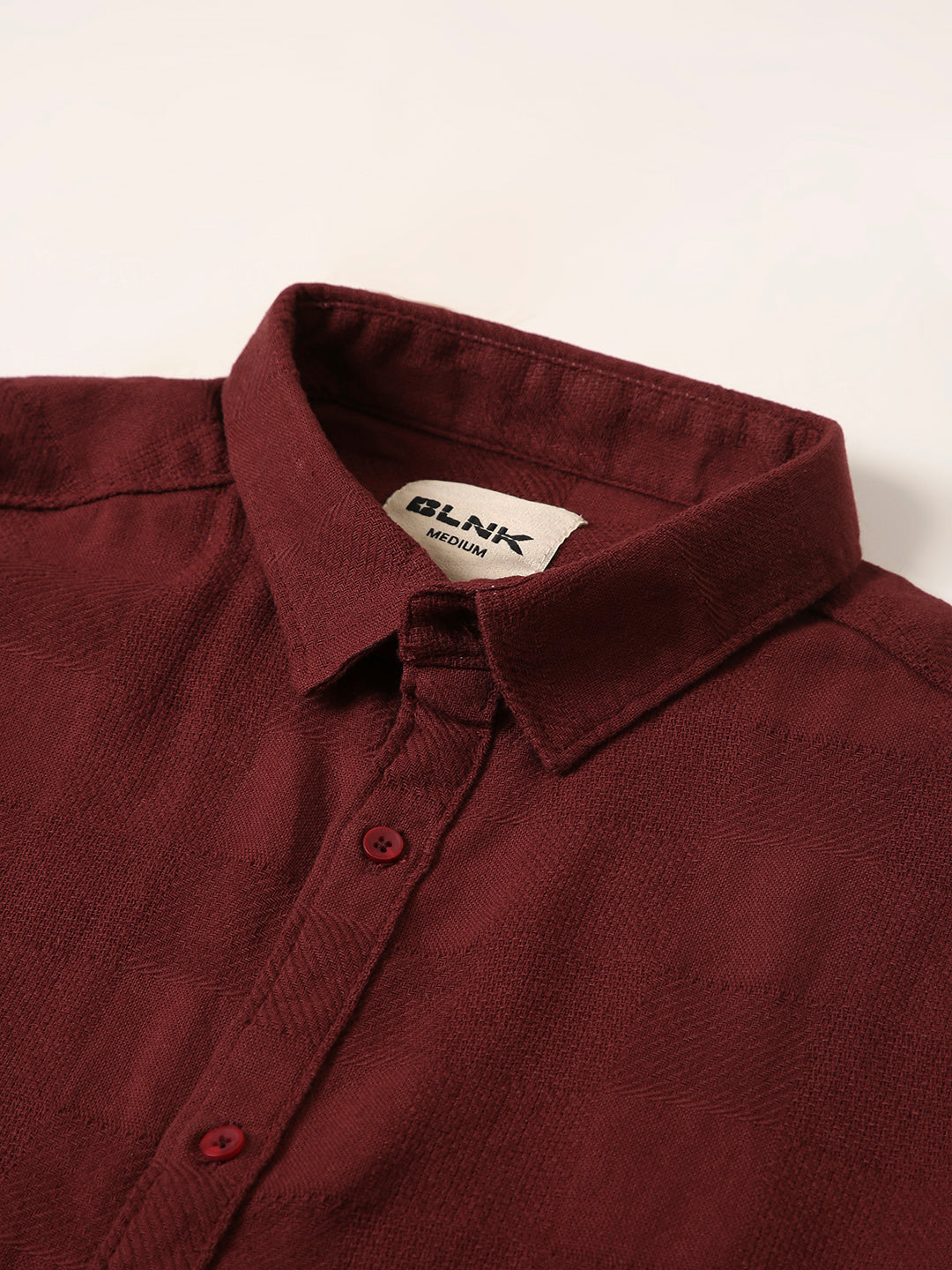MAROON STRUCTURED COTTON LAYER SHIRT