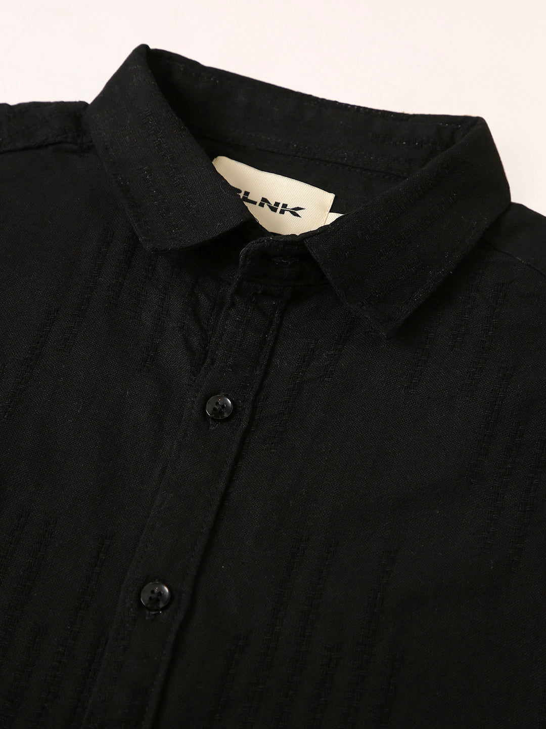 BLACK STRUCTURED PURE COTTON SHIRT