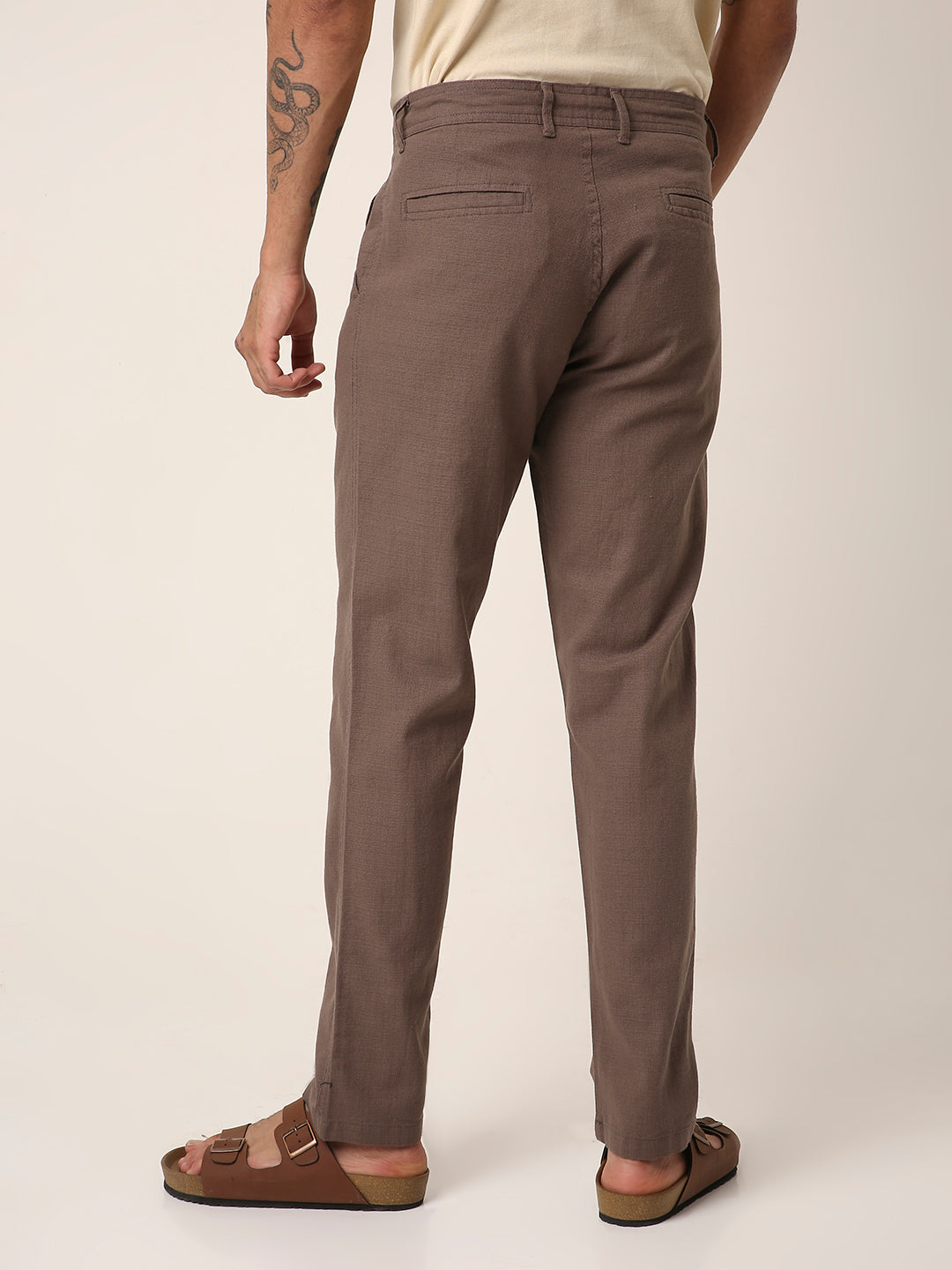 Mocha Grey Drawstring Casual Trousers