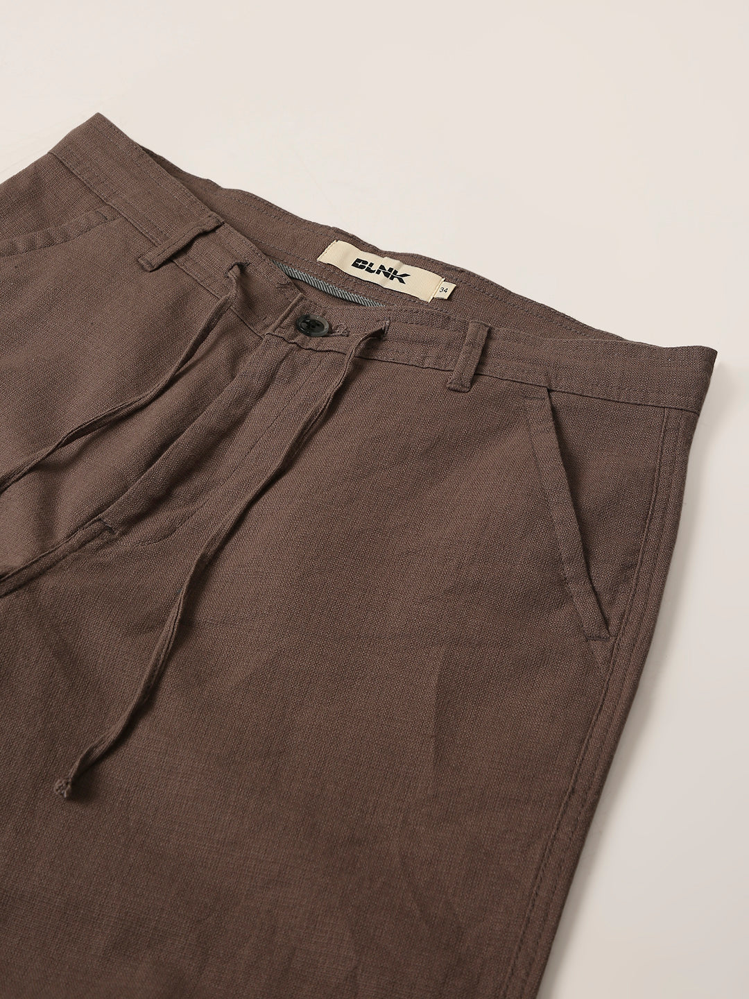 Mocha Grey Drawstring Casual Trousers
