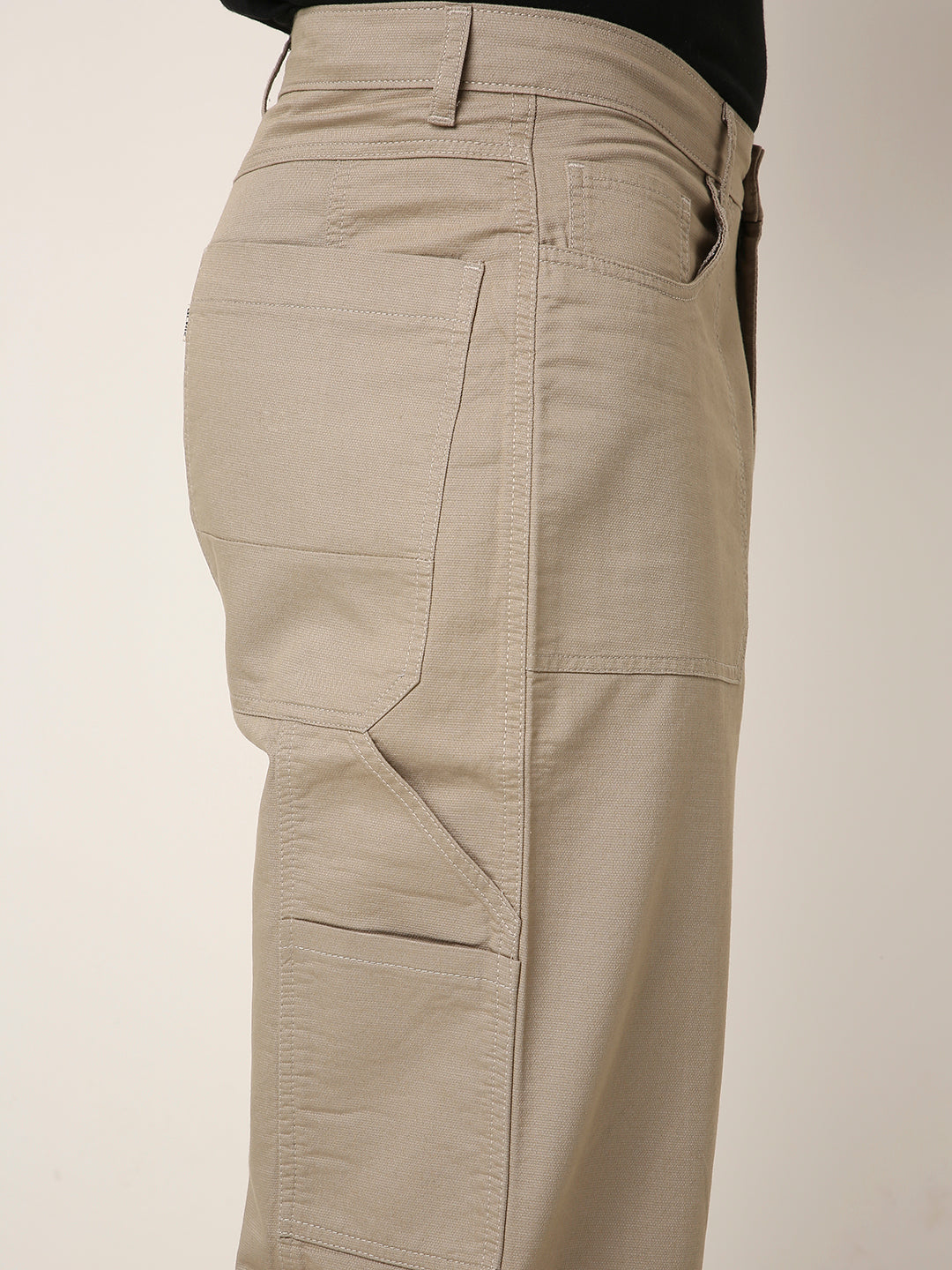 Straight Fit BEIGE Utility Cargo PANTS
