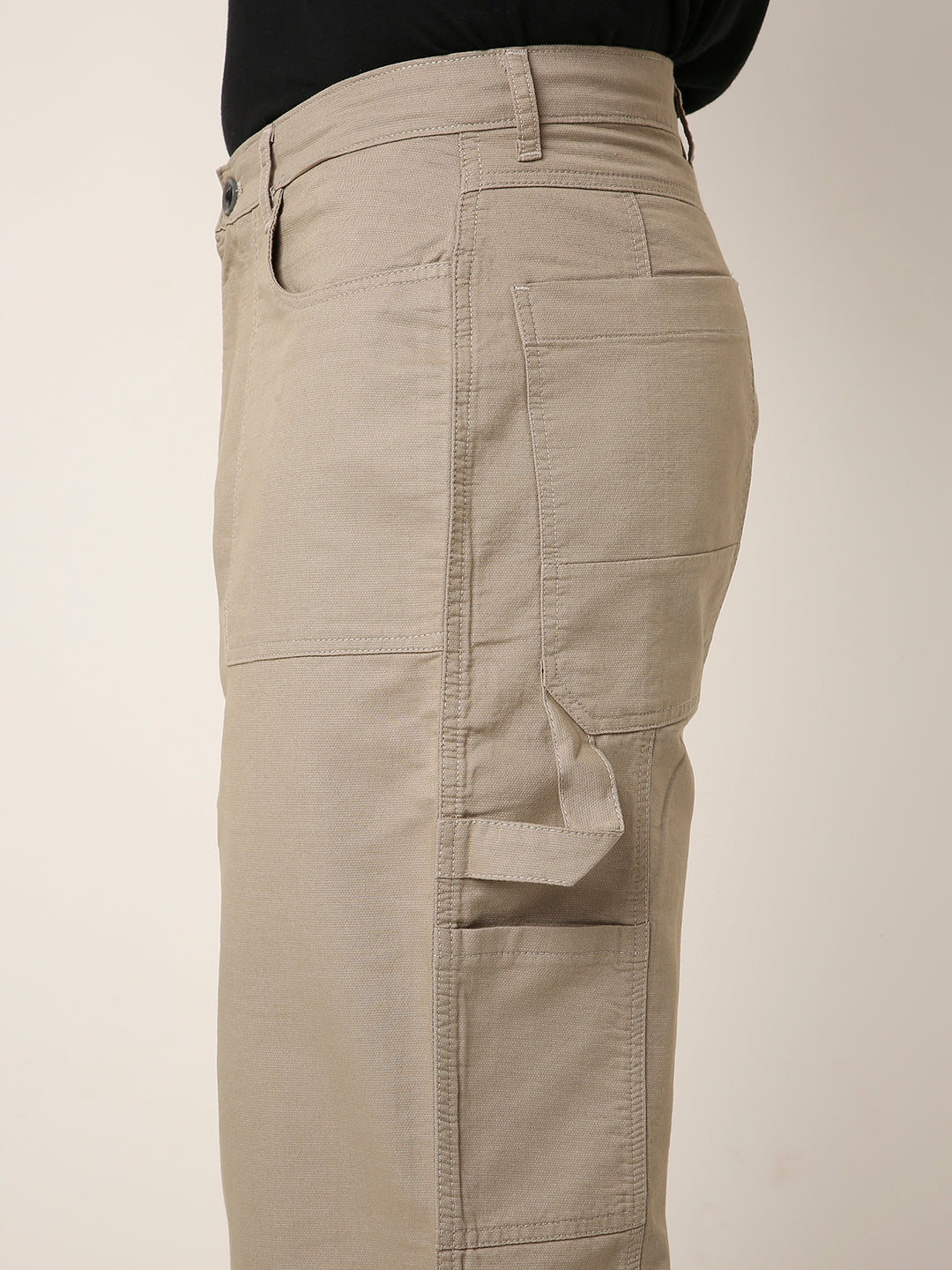 Straight Fit BEIGE Utility Cargo PANTS