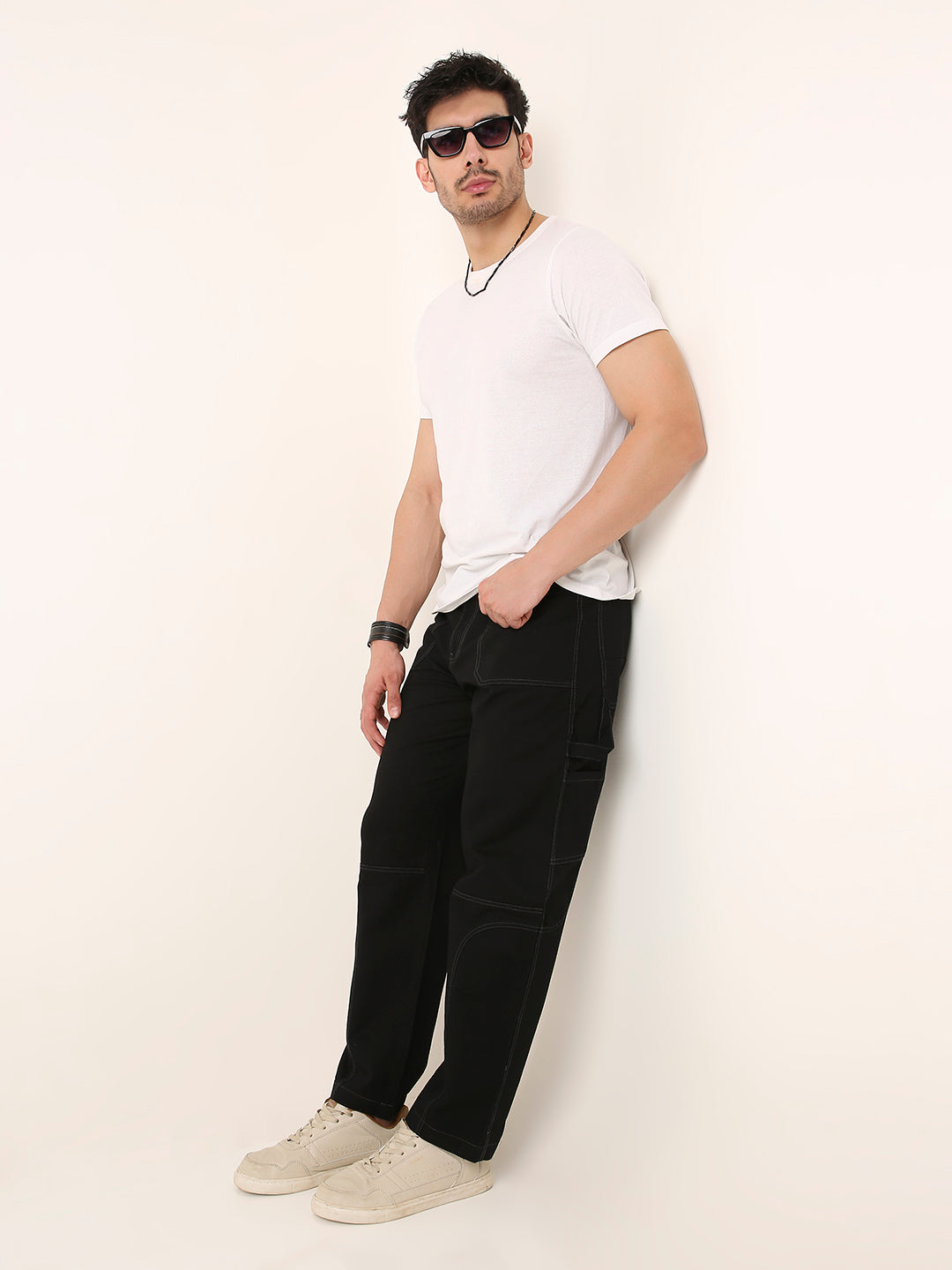 Straight Fit BLACK Utility Cargo PANTS