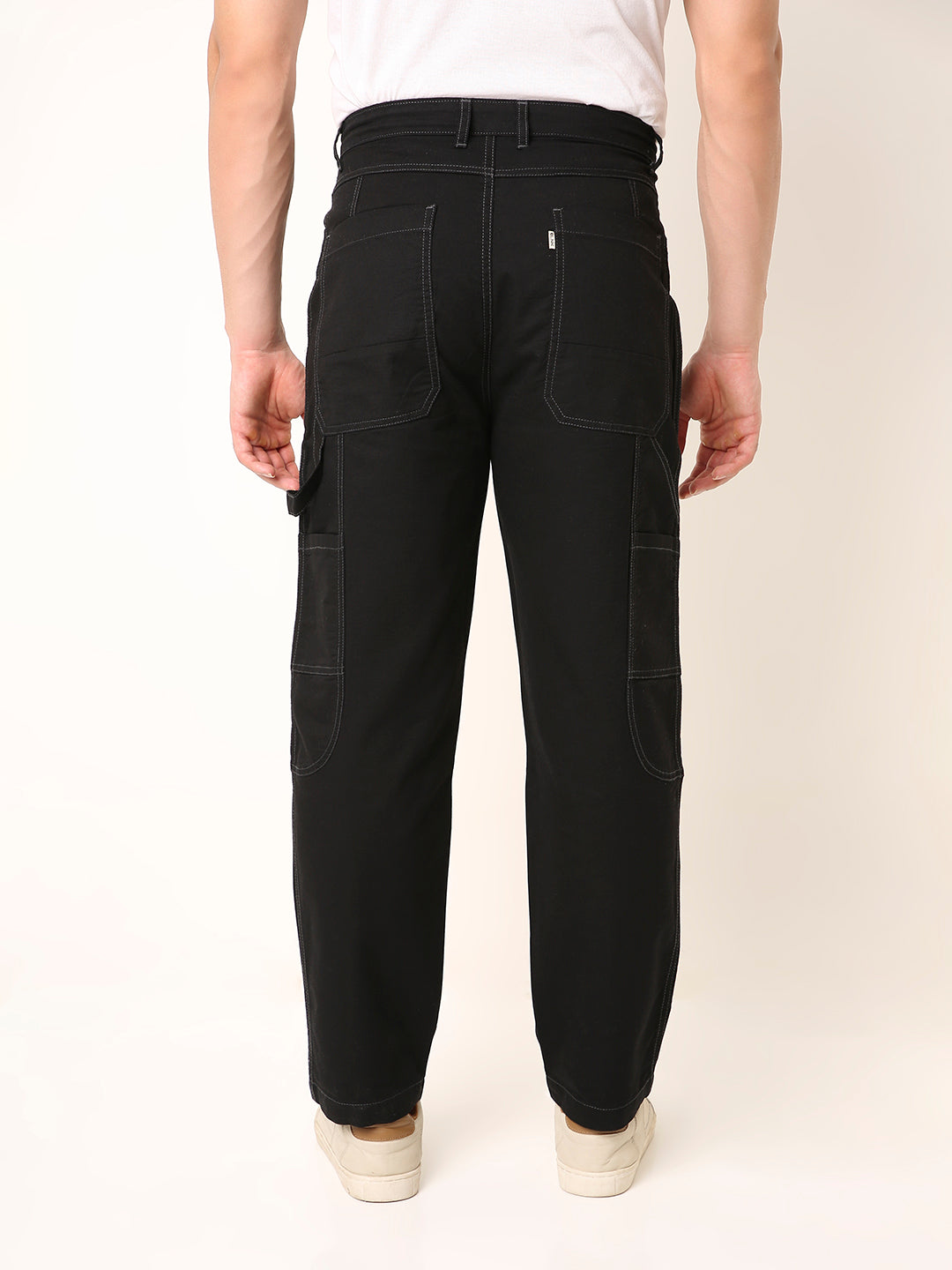 Straight Fit BLACK Utility Cargo PANTS