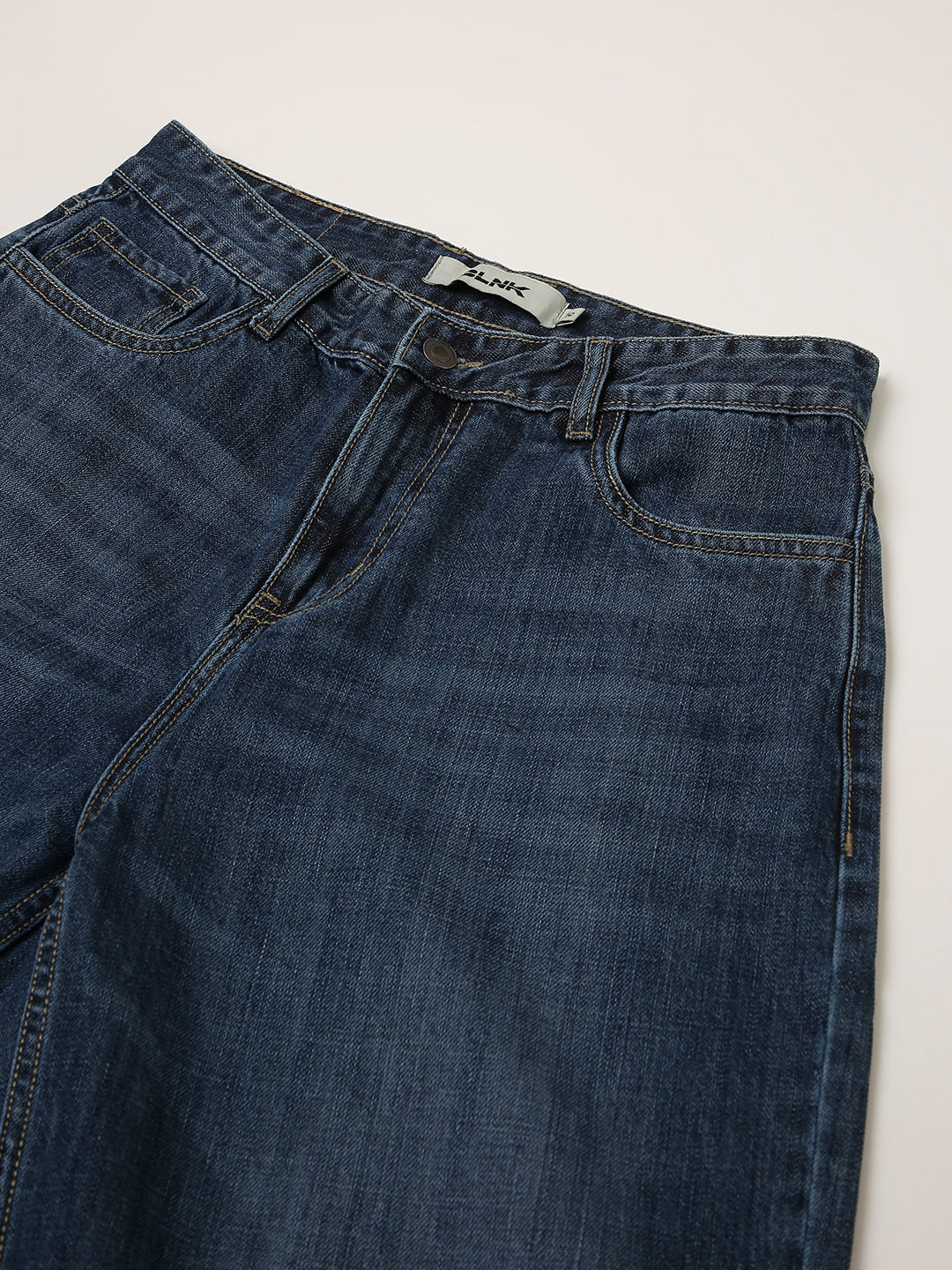 Mid-Blue Loose Fit Denim Jeans