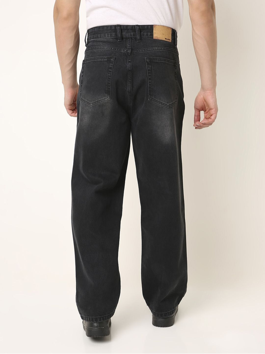 DARK-GREY Baggy Fit Denim Jeans
