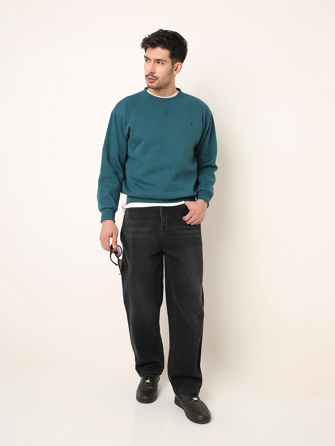 DARK-GREY Baggy Fit Denim Jeans