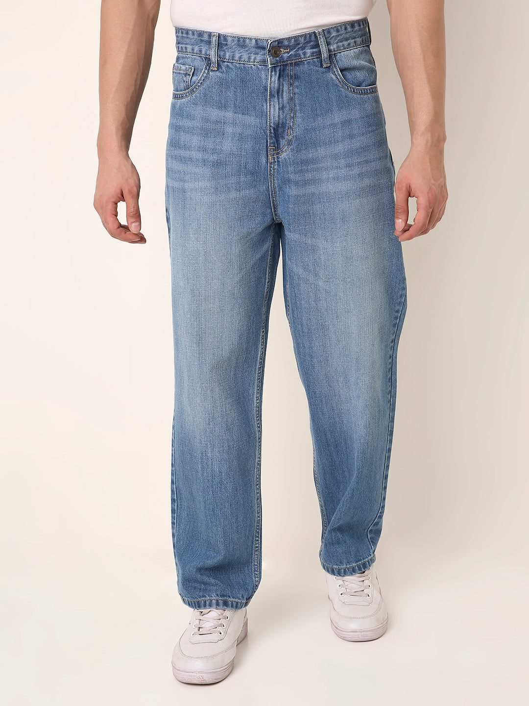 Light-Blue Loose Fit Denim Jeans