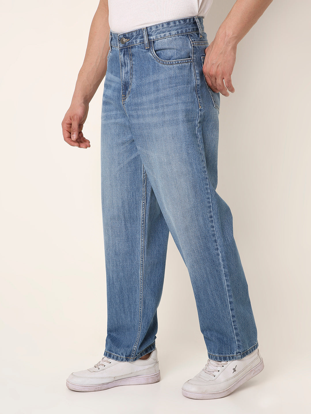 Light-Blue Loose Fit Denim Jeans