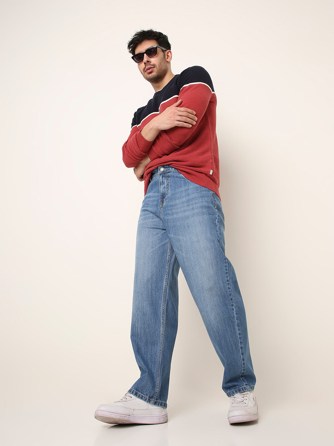 Light-Blue Loose Fit Denim Jeans