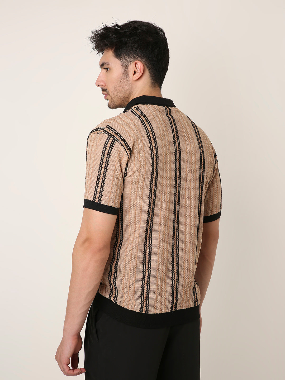 VINTAGE FAWN TEXTURED POLO TSHIRT