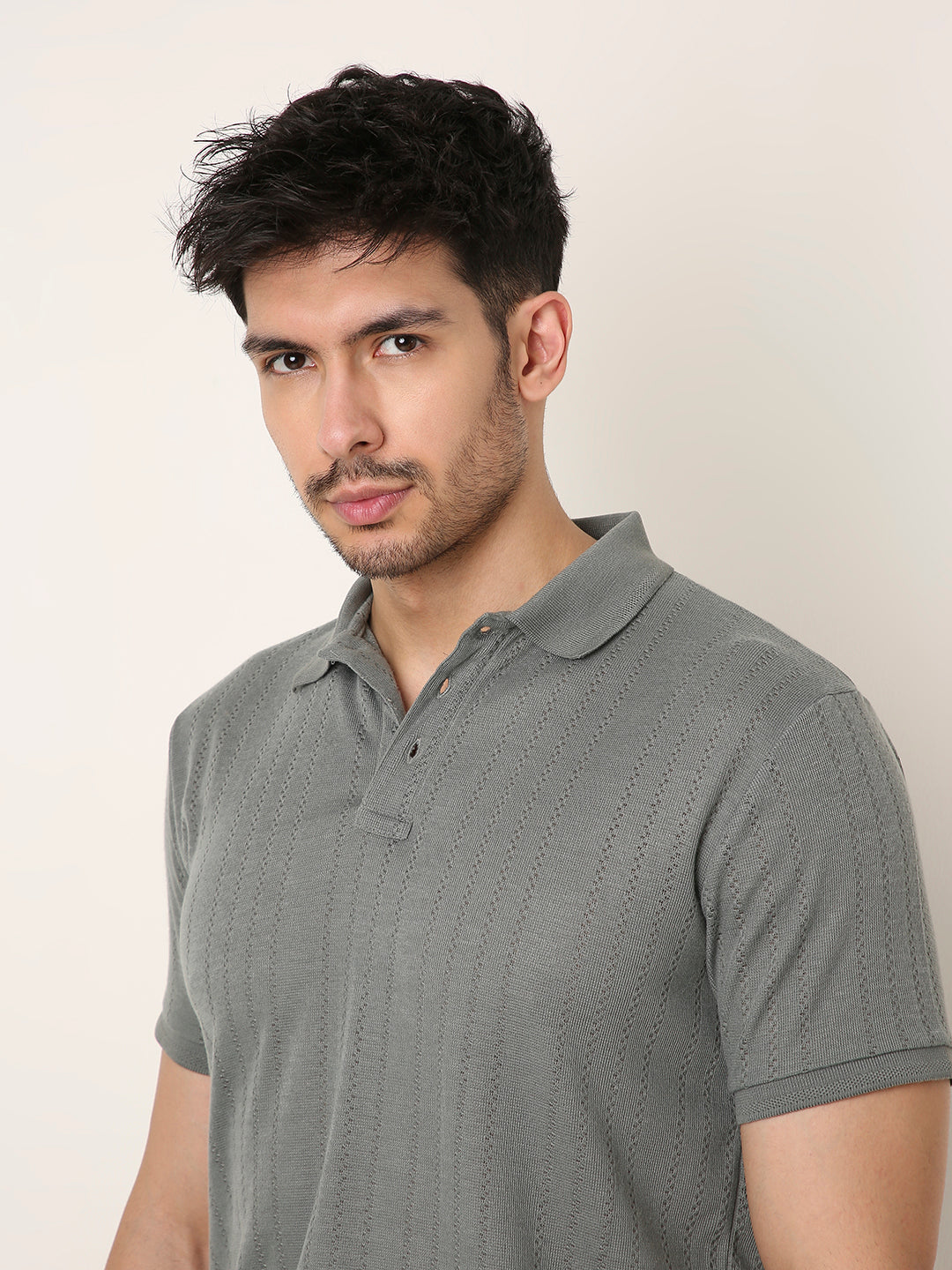 OLIVE Jacquard Classic Polo t-shirt