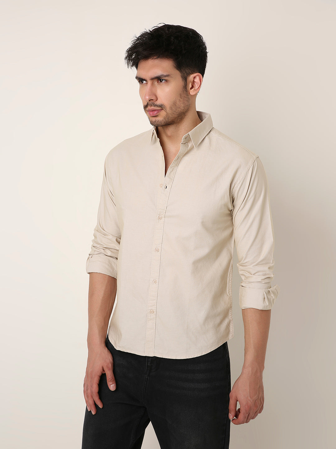 BEIGE ESSENTIAL OXFORD SHIRT