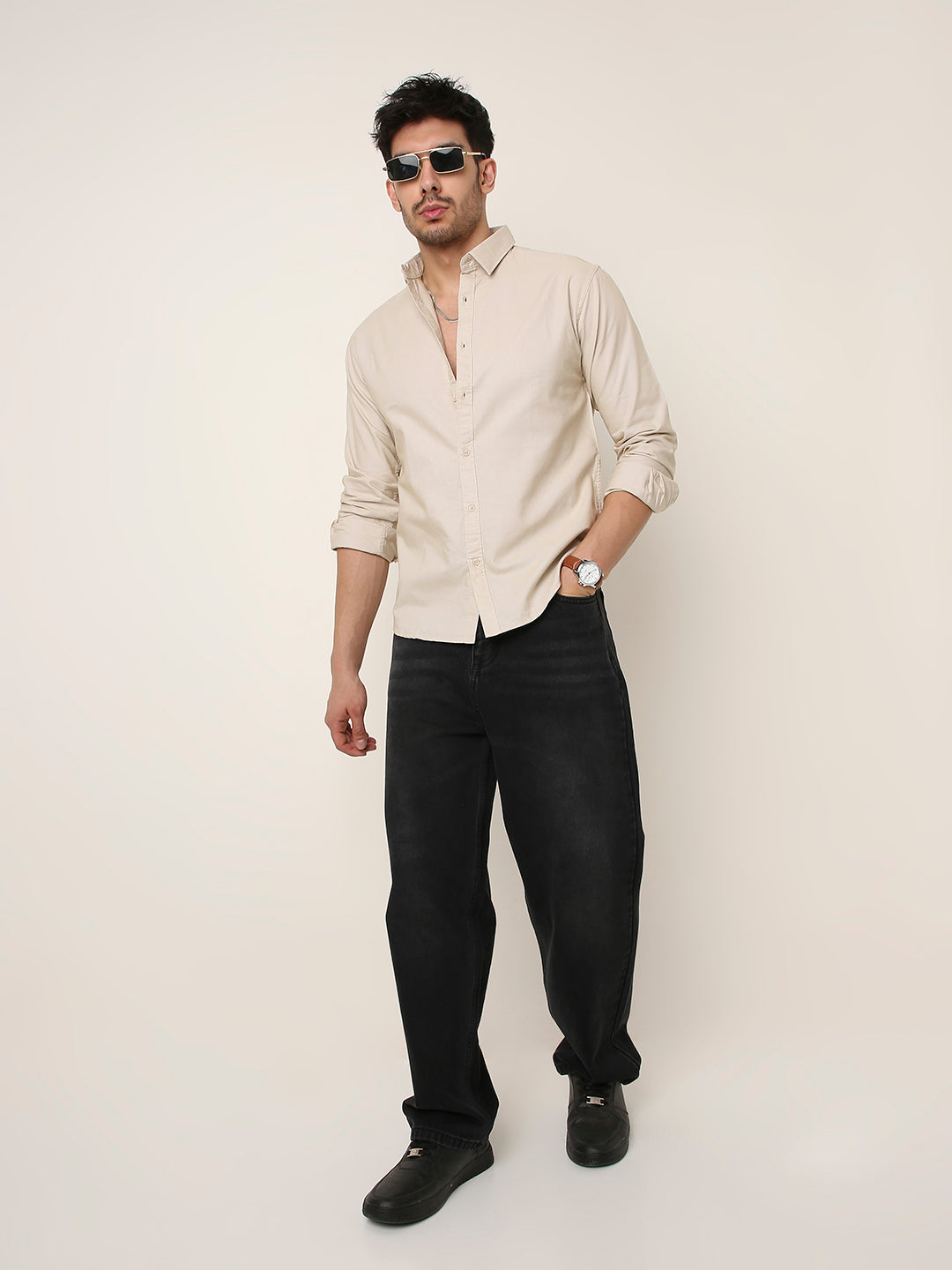BEIGE ESSENTIAL OXFORD SHIRT