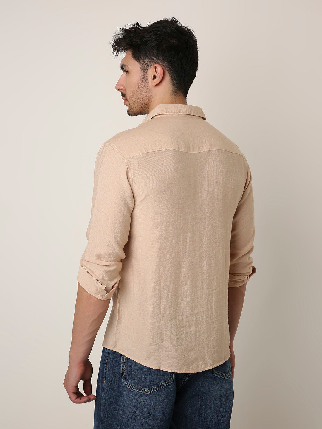 PEACH PERMIUM LINEN BLEND SHIRT