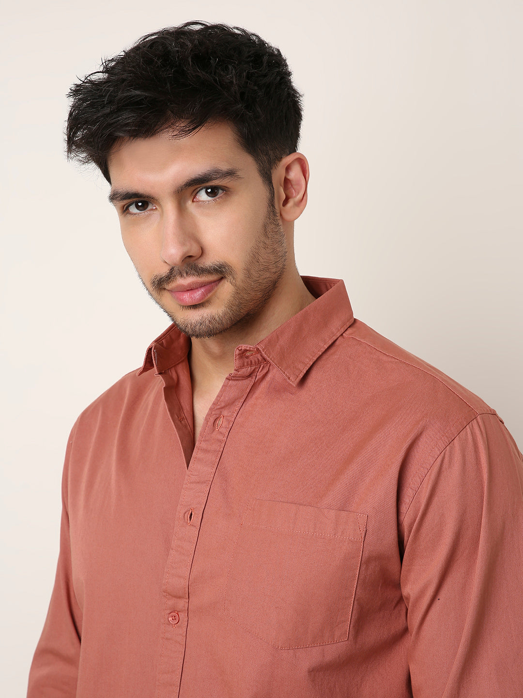 PEACH SIGNATURE TWILL COTTON SHIRT