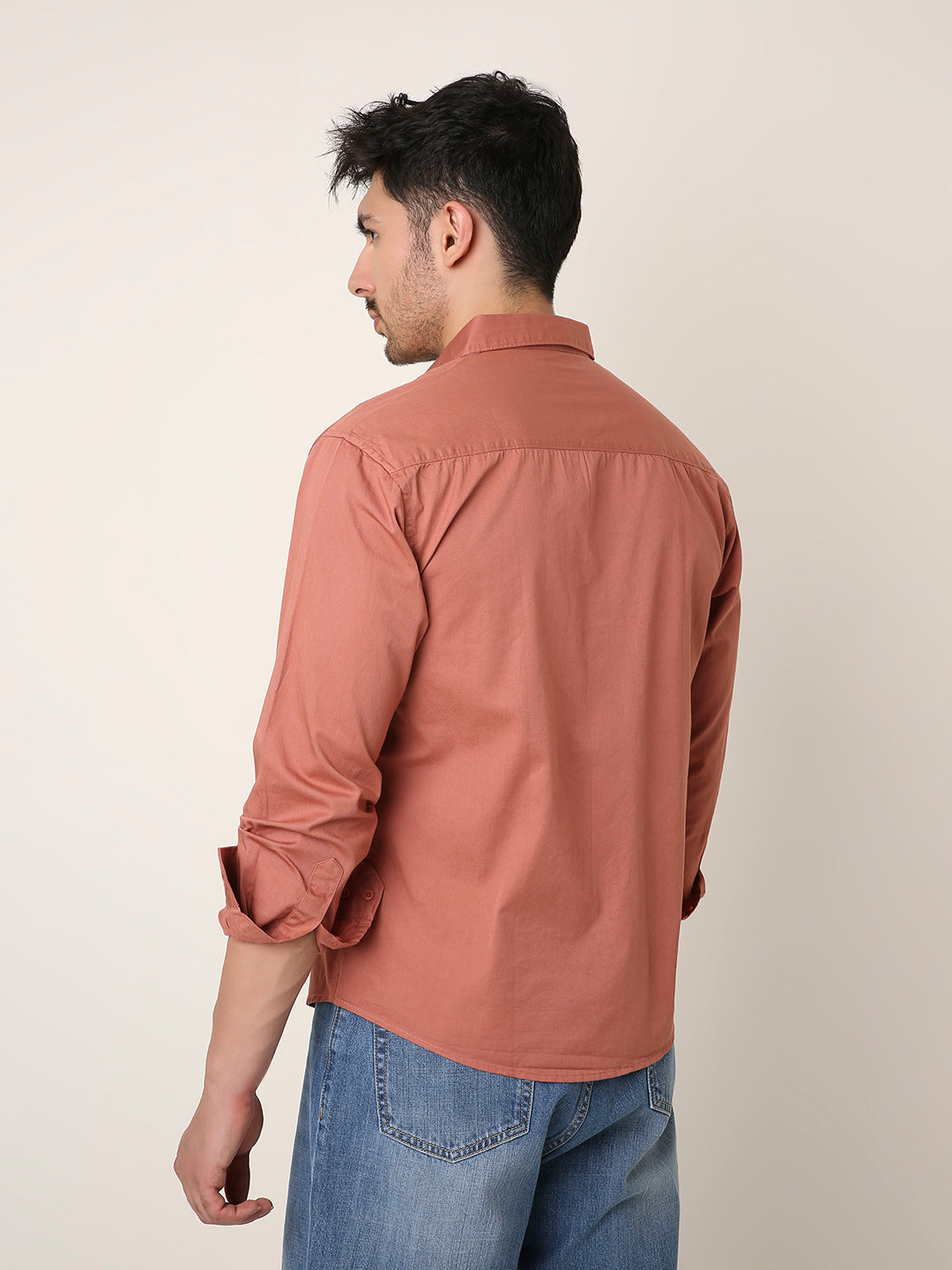 PEACH SIGNATURE TWILL COTTON SHIRT