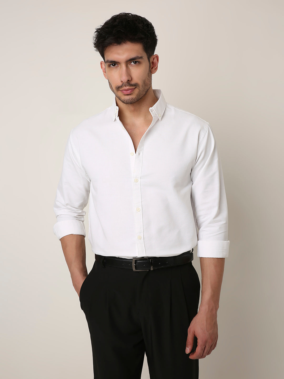 WHITE ESSENTIAL OXFORD SHIRT