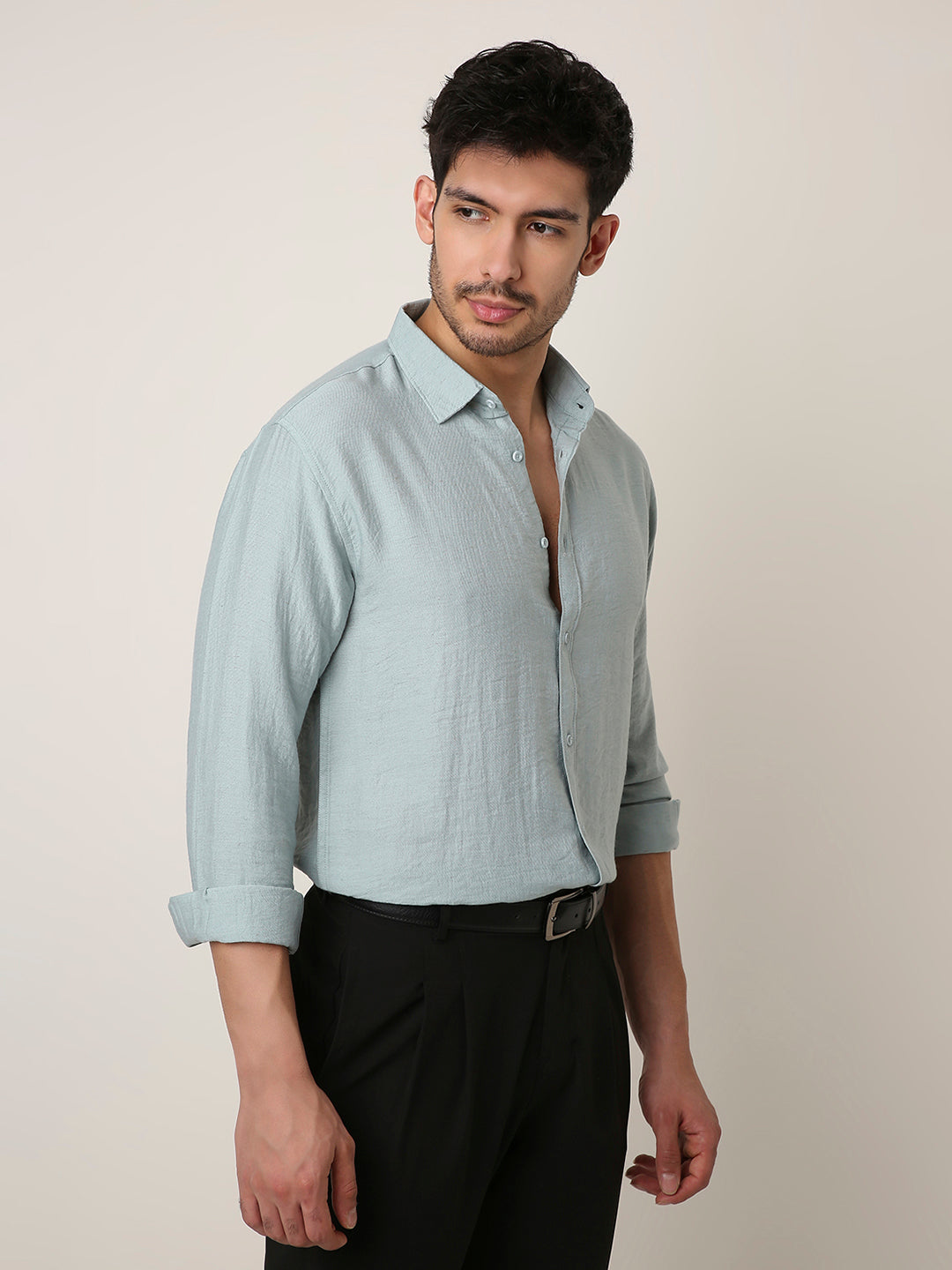 BLUE PREMIUM LINEN BLEND SHIRT