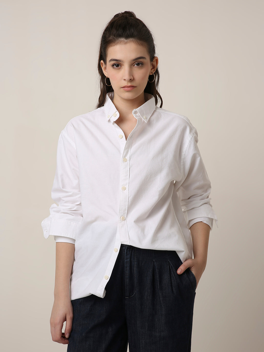 White Classic Oxford Oversized Shirt