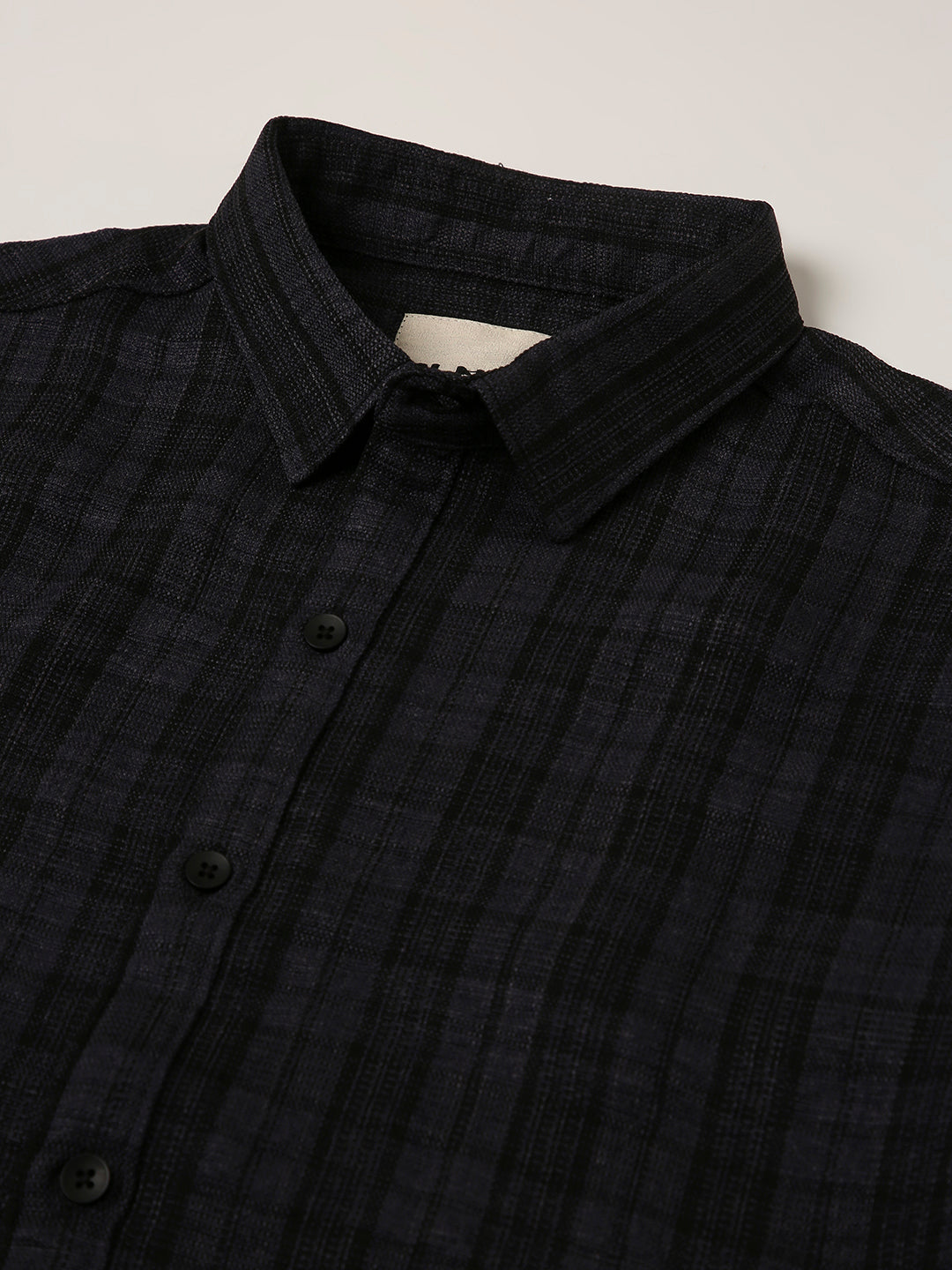Dark Grey Checked Oversized Shirt