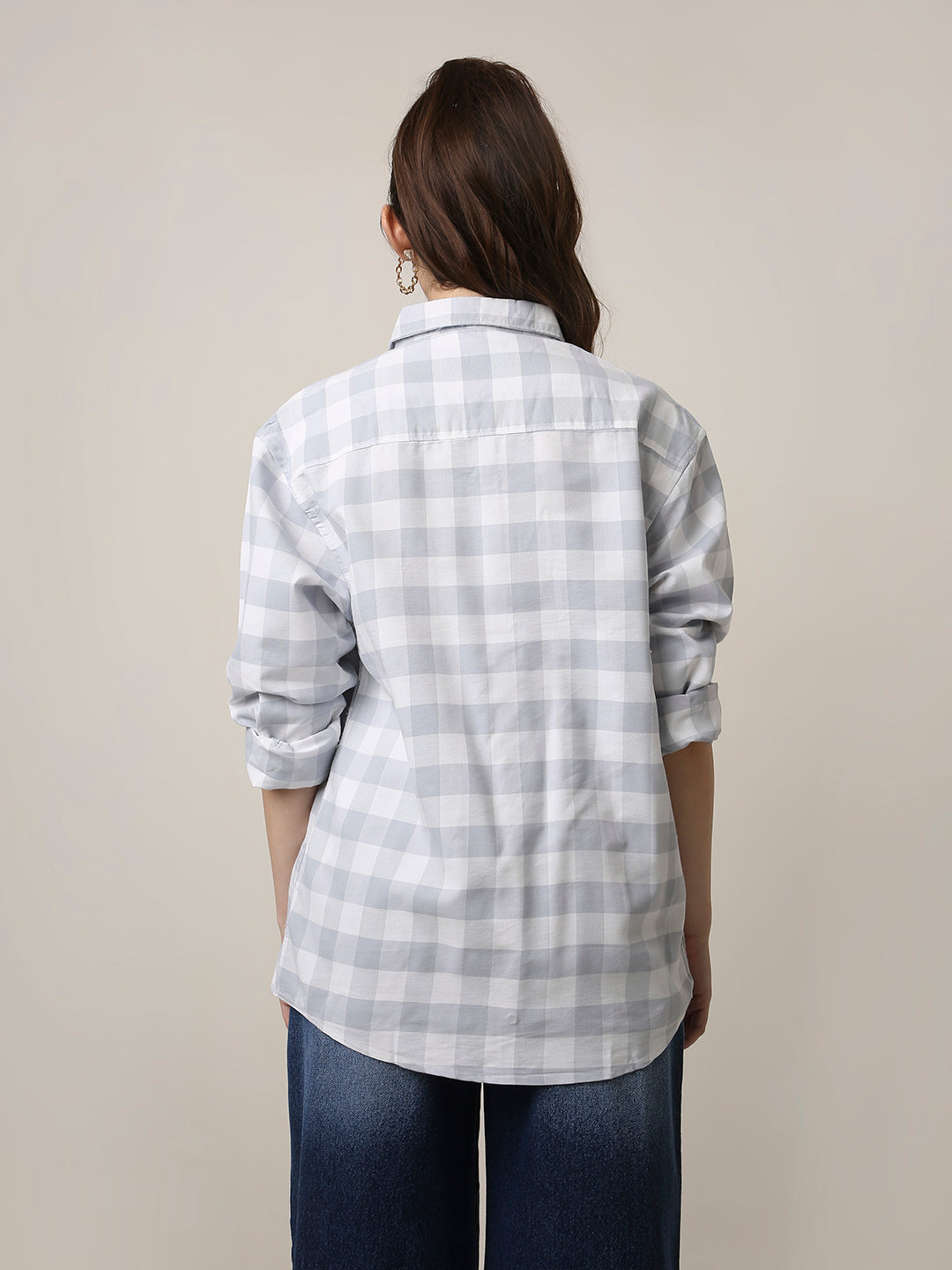 Oxford Grey Checkered Oversized Shirt