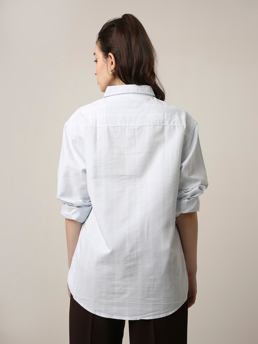 Sky Blue Oxford Striped Oversized Shirt