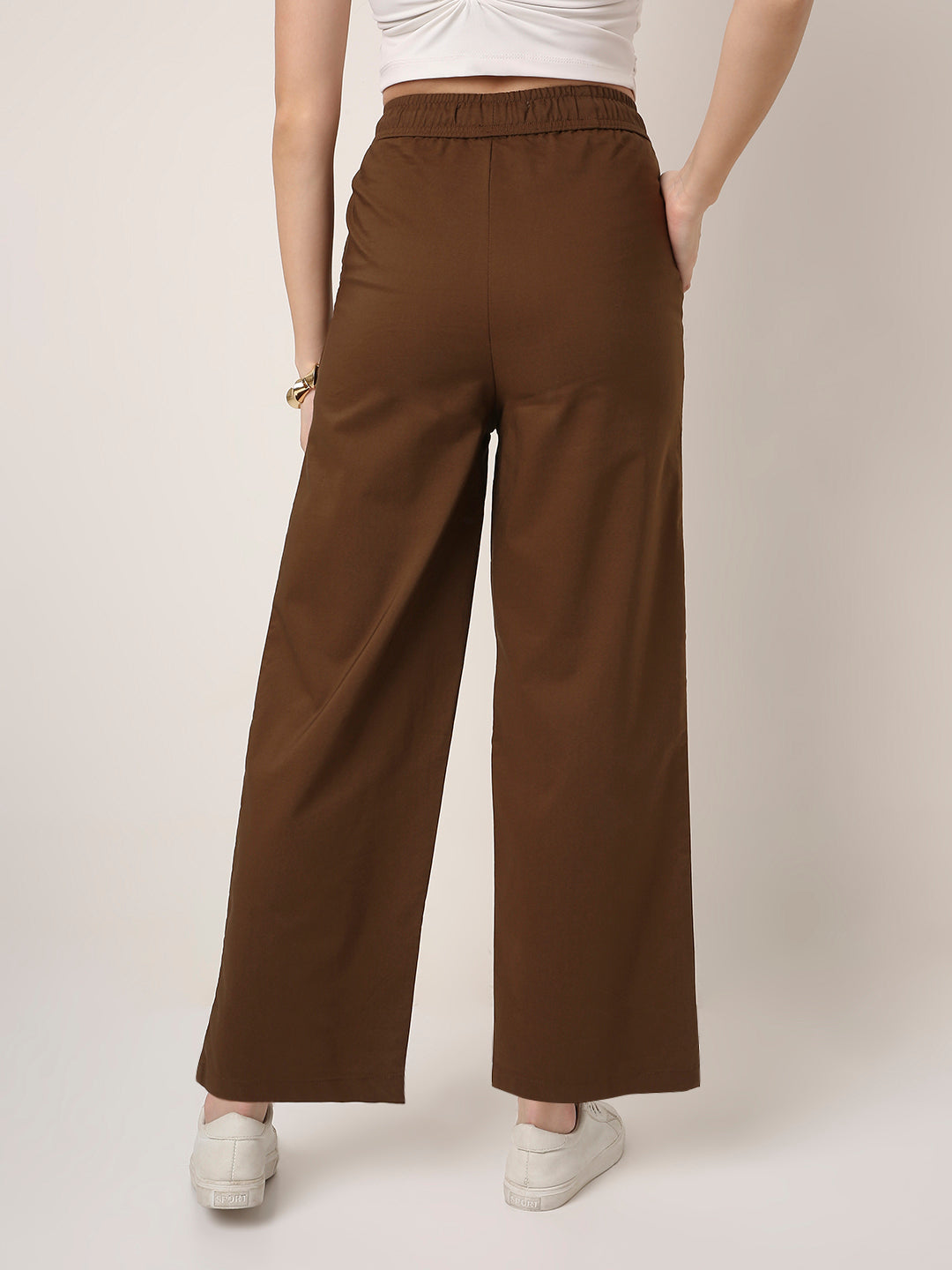 KHAKI High-Waist Wide-Leg Pants
