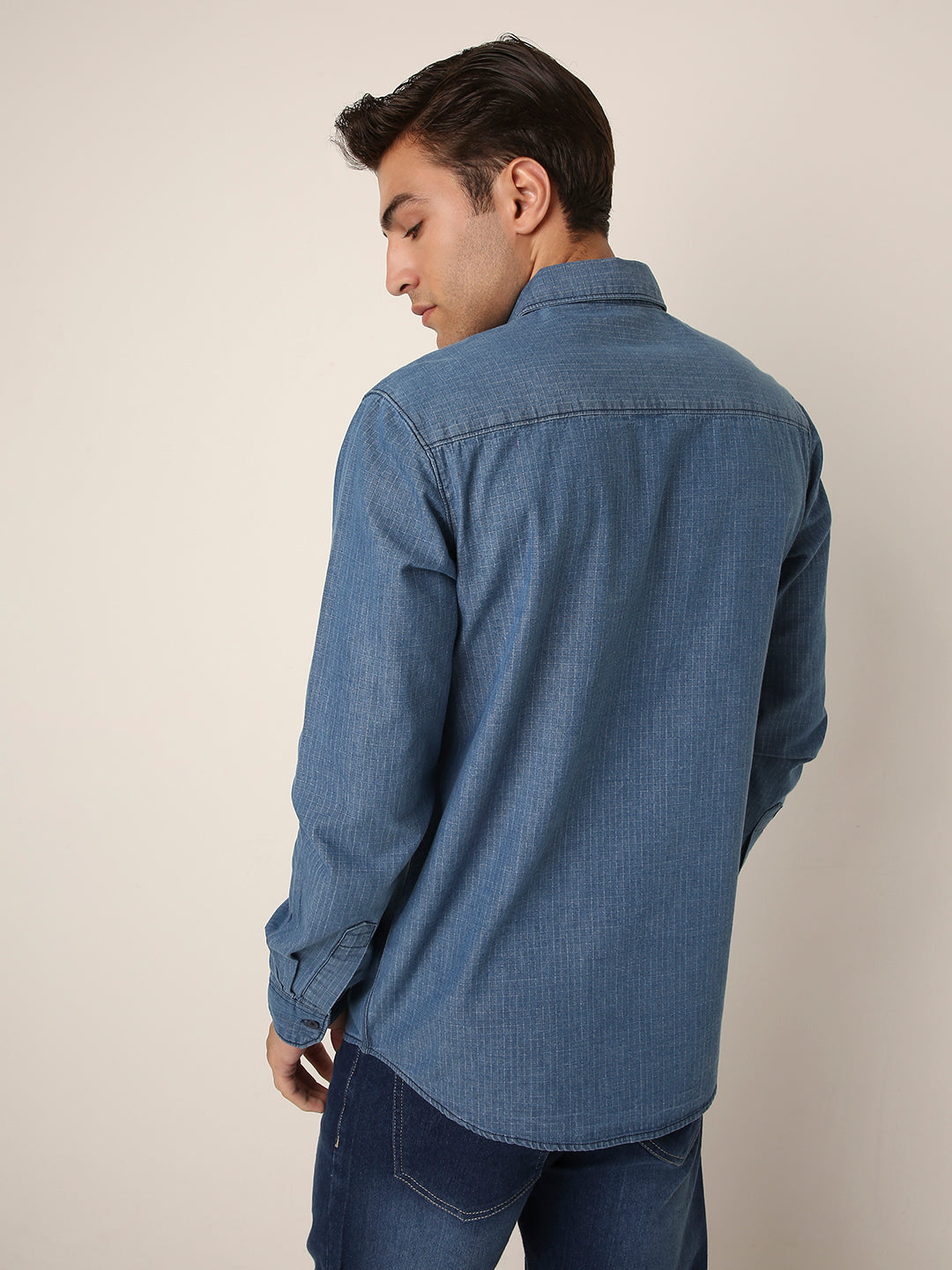 Casual Denim MID Blue Button-Down Shirt