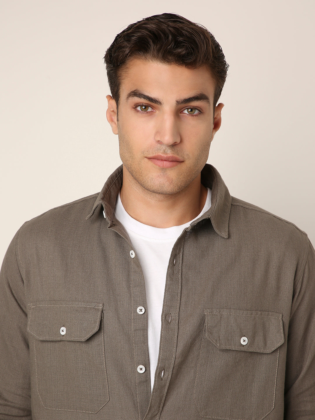 DUSTY GREY Premium Cotton Utility shacket