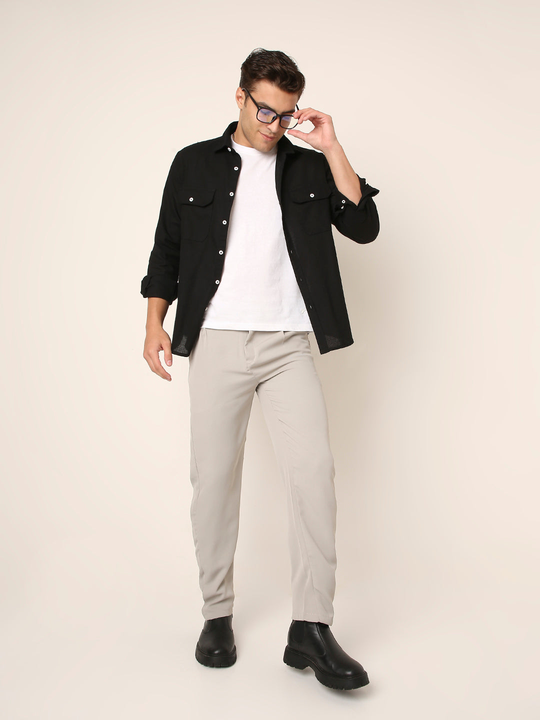 BLACK Premium Cotton Utility shacket