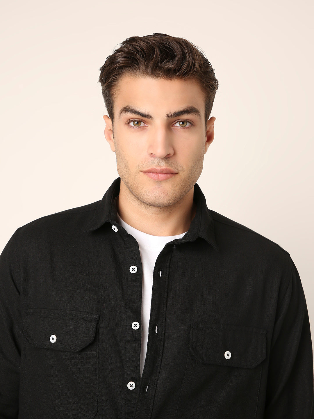 BLACK Premium Cotton Utility shacket