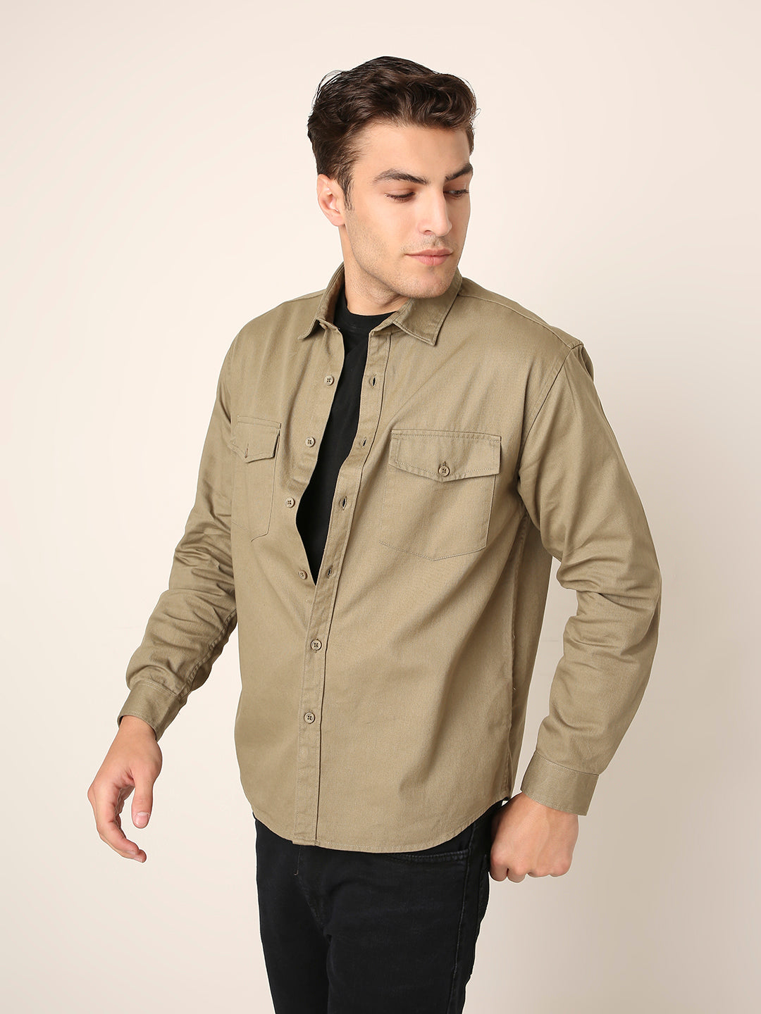 OLIVE Utility Shacket – Premium Cotton Overshirt