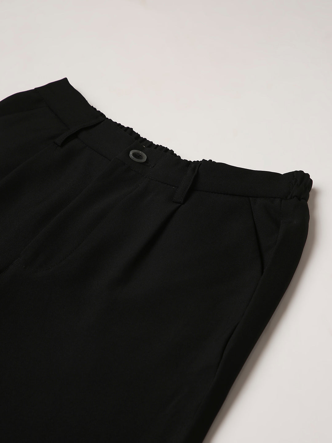 BLACK High-Waist Wide-Leg Trousers