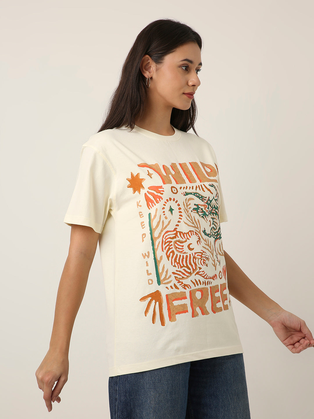 RELAXED FIT:OFF-WHITE PRINTED TSHIRT