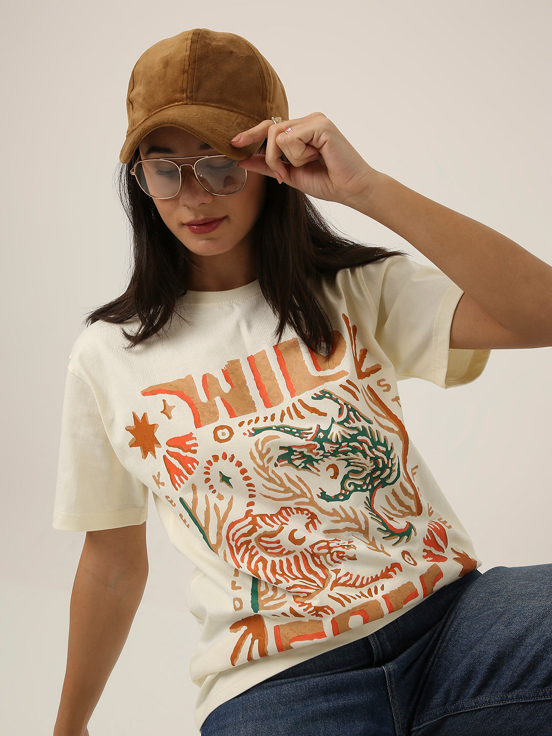 RELAXED FIT:OFF-WHITE PRINTED TSHIRT