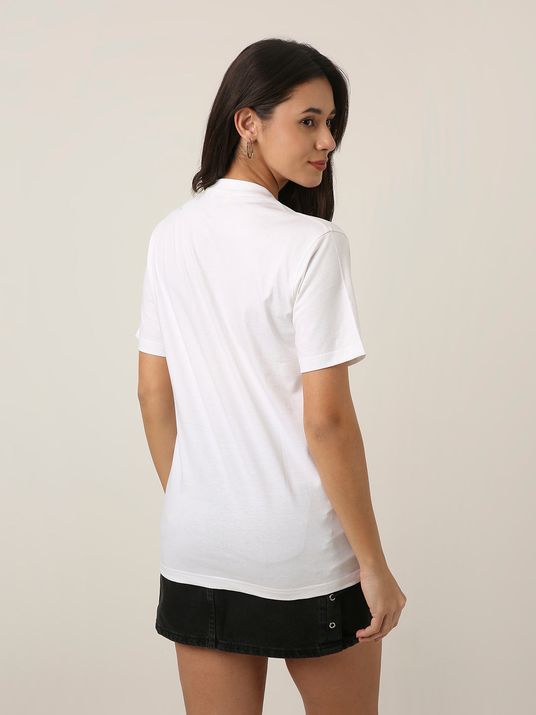 RELAXED FIT:WHITE PRINTED TSHIRT