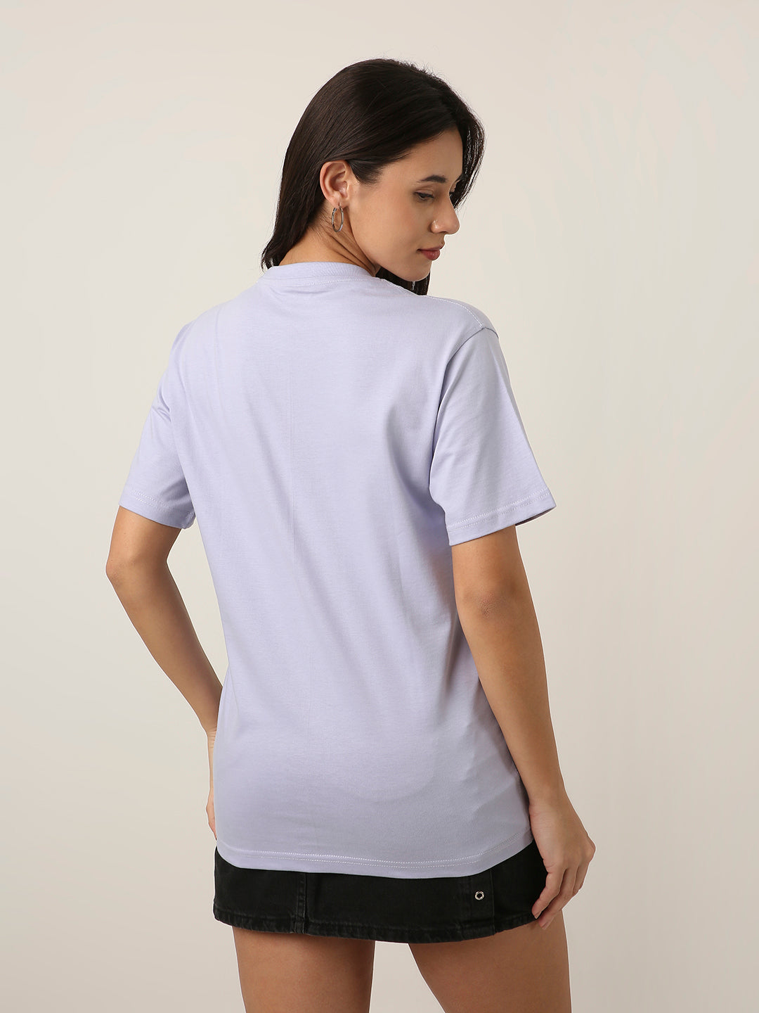 RELAXED FIT:LAVENDER PRINTED TSHIRT