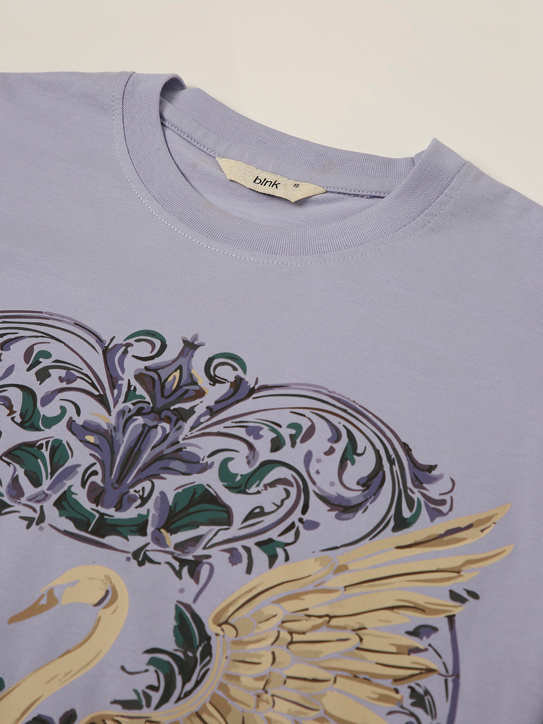 RELAXED FIT:LAVENDER PRINTED TSHIRT