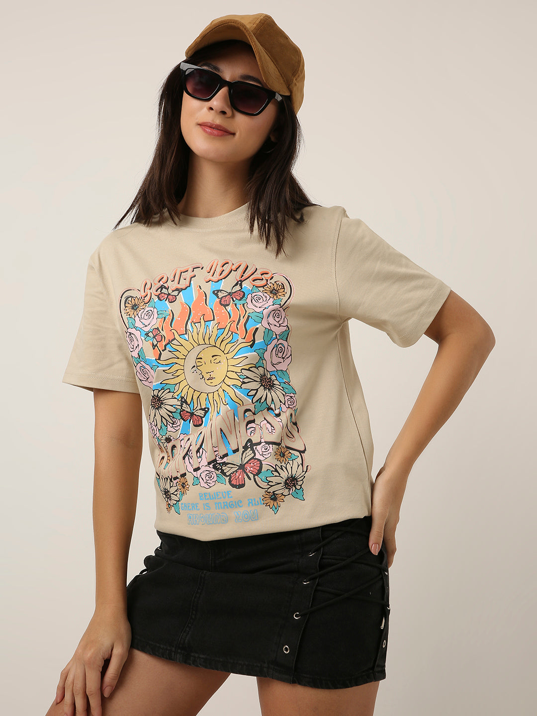 RELAXED FIT:SAND PRINTED TSHIRT