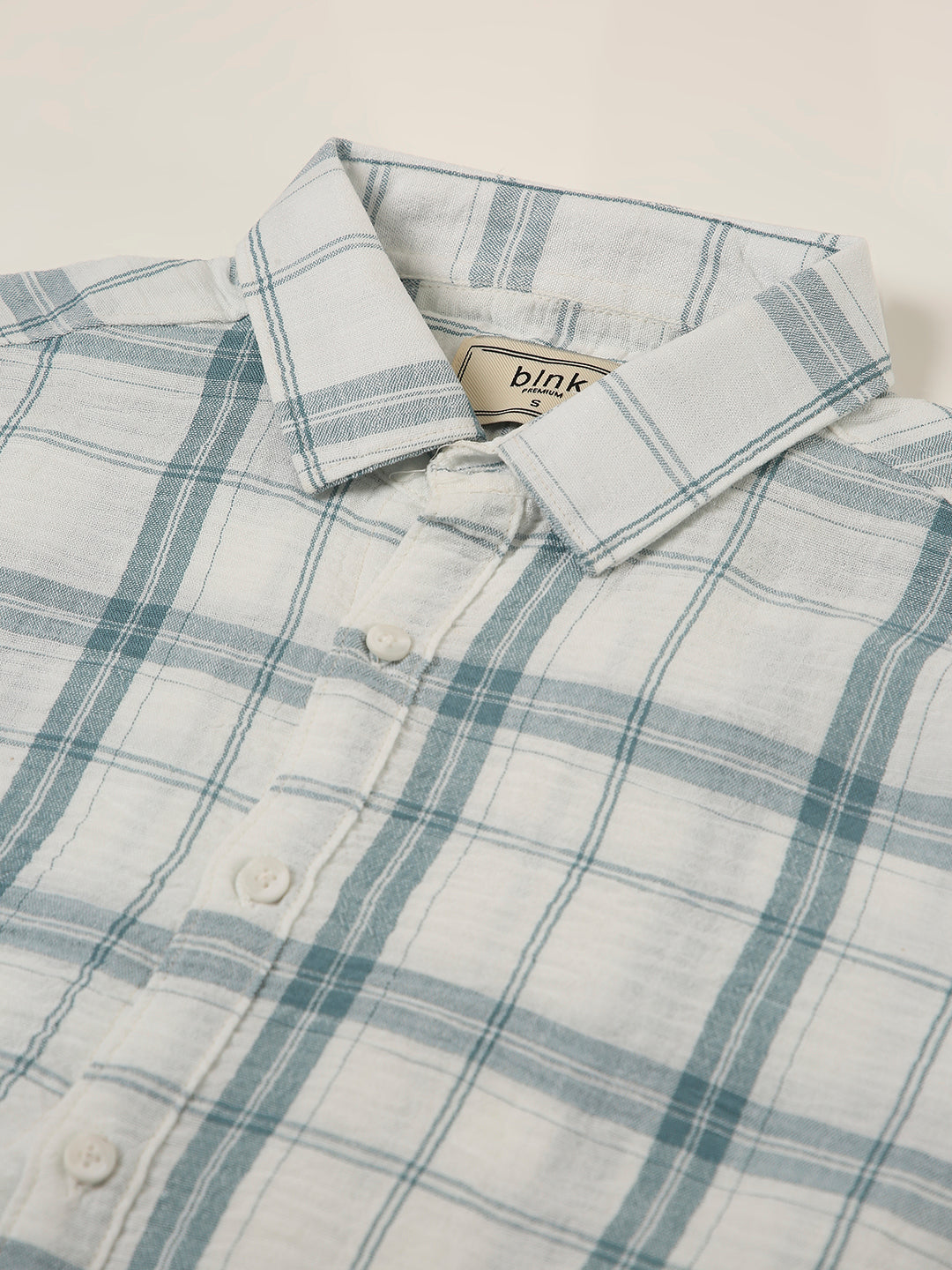 Blue Checked Relaxed Fit Shirt