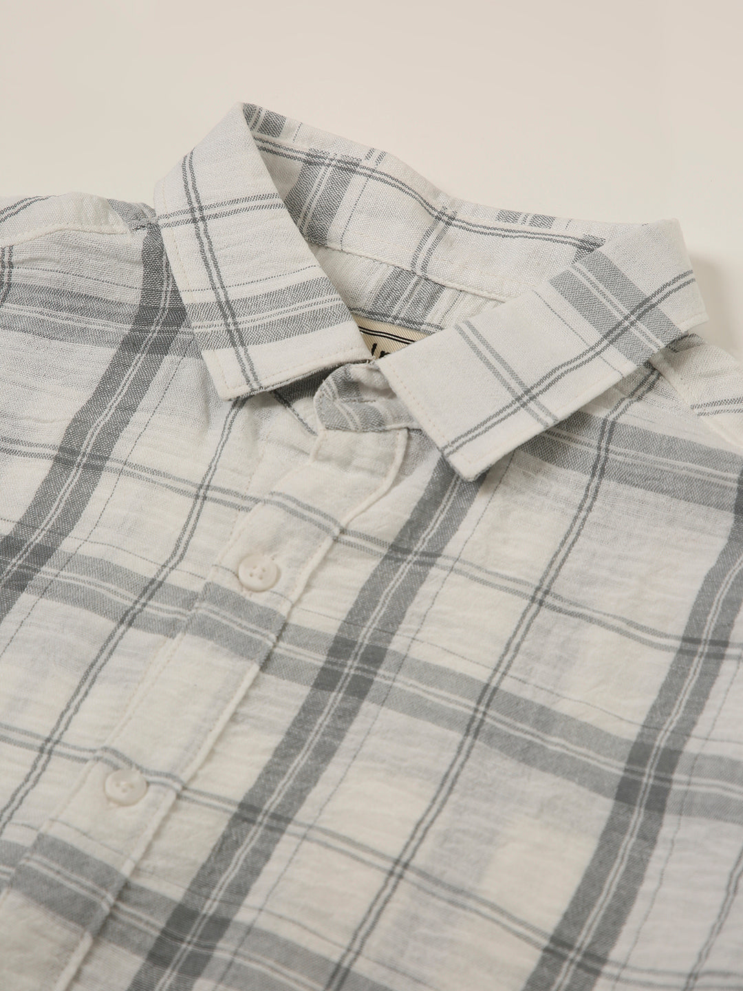 Grey Checked Relaxed Fit Shirt