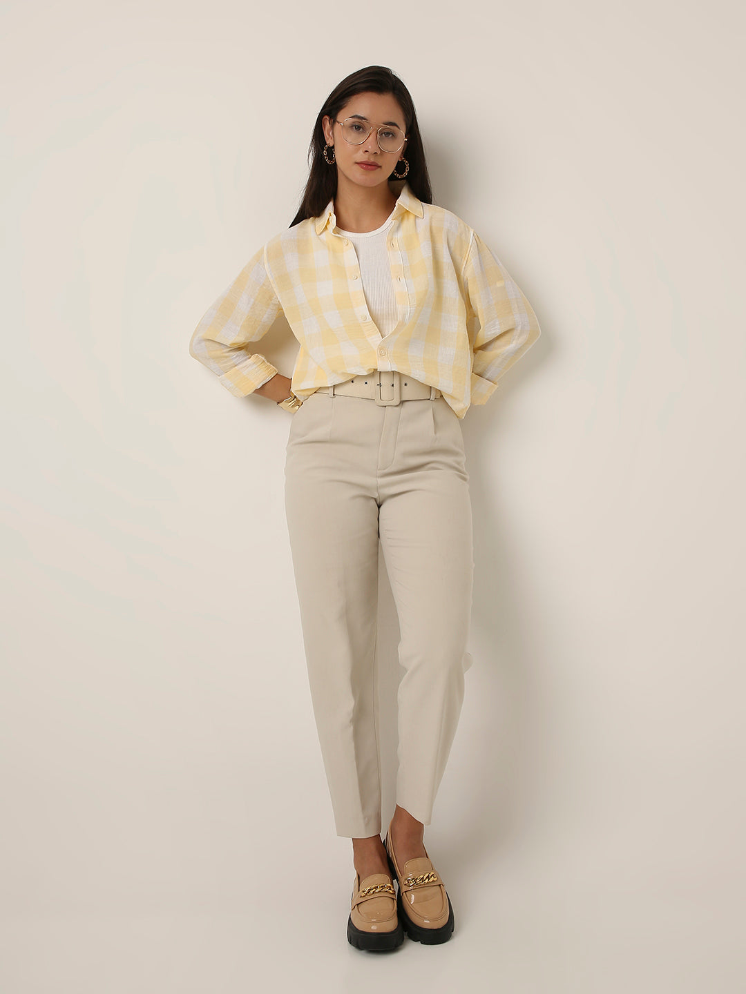 Yellow Checkered Casual Shirt