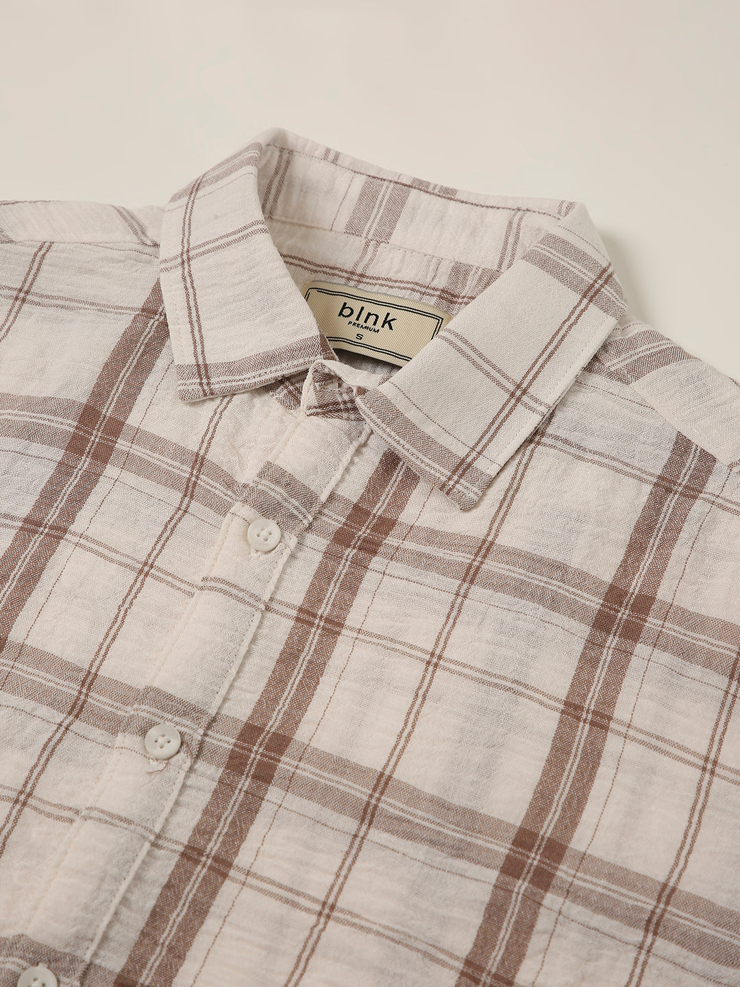 Brown Checked Relaxed Fit Shirt